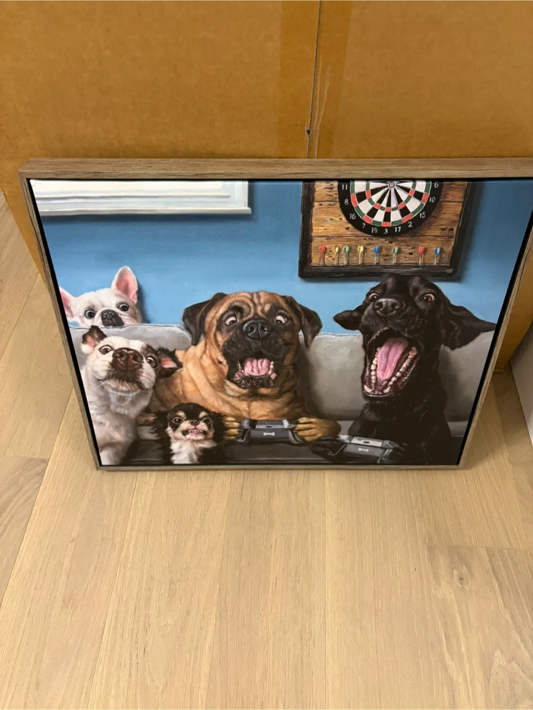 #Cleanout Framed 'Dogs Playing Video Games' Wall Art