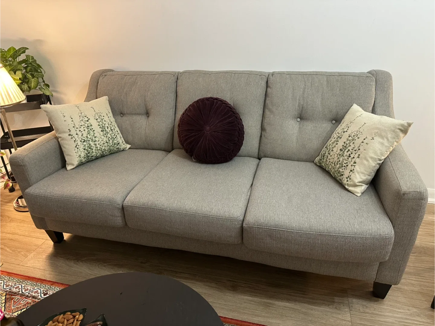 Grey Three-Seat Sofa