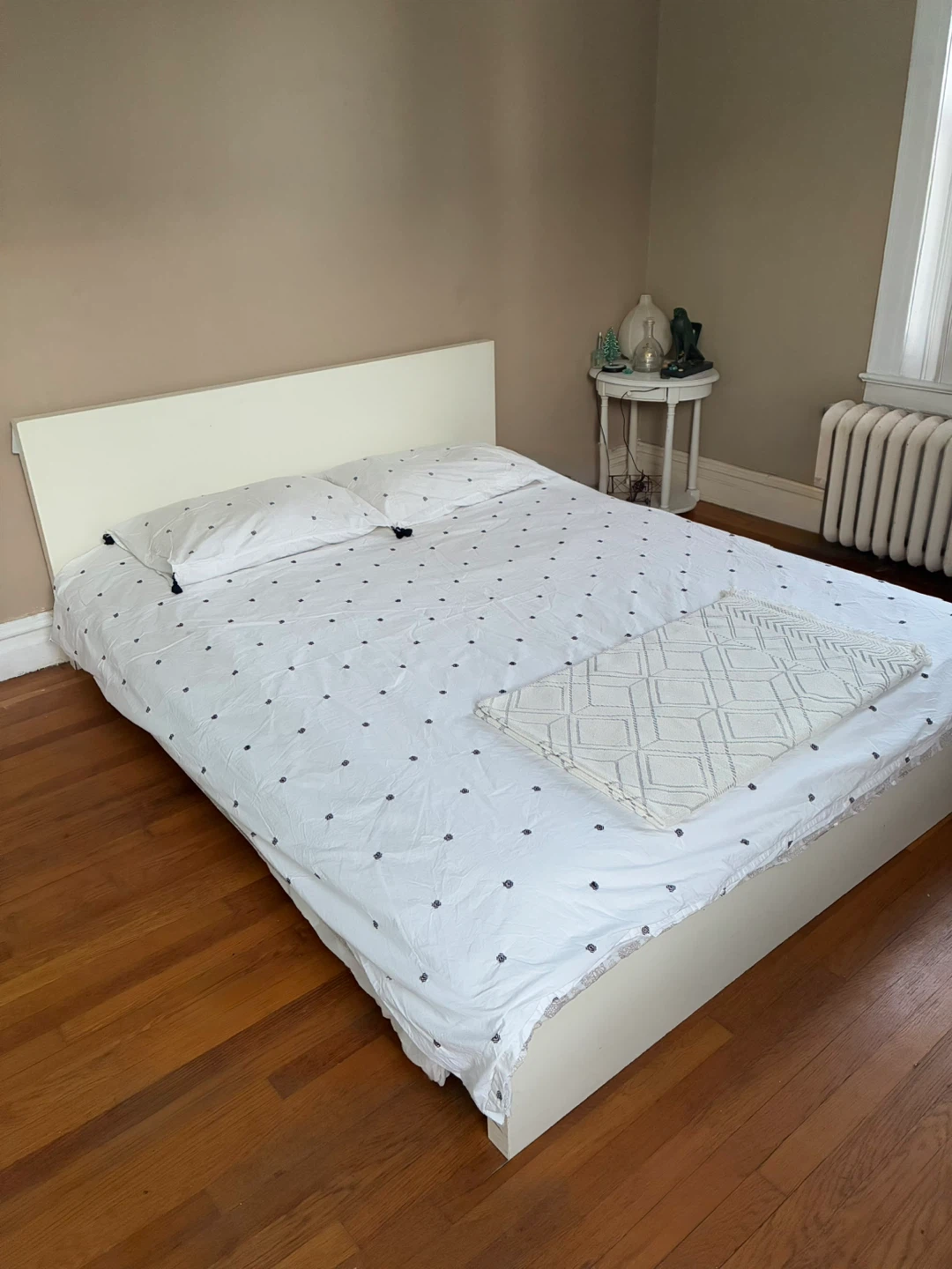 IKEA White Queen Platform Bed Frame