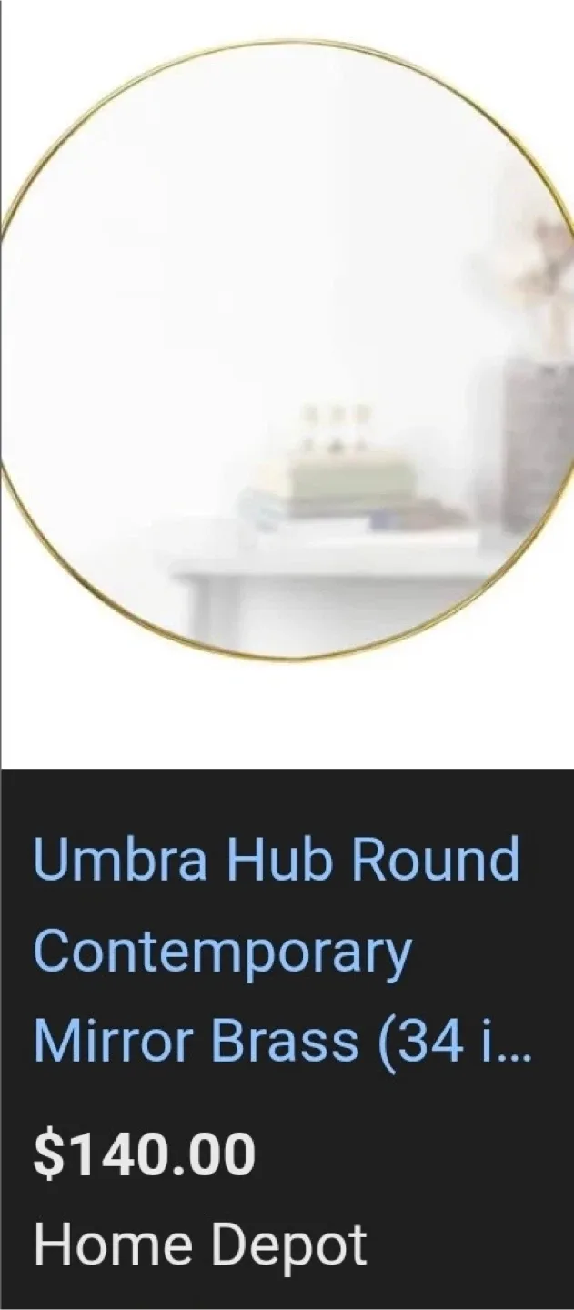Umbra Hubba 34" Round Brass Wall Mirror image indicator(2)
