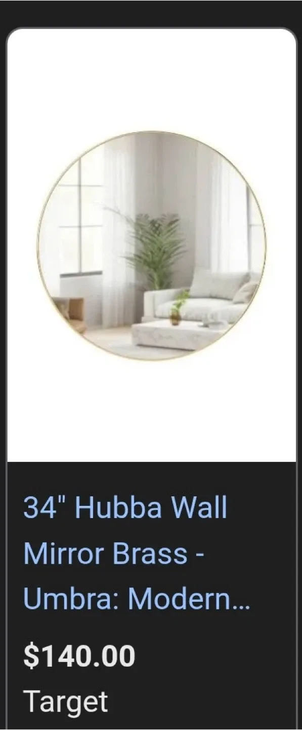 Umbra Hubba 34" Round Brass Wall Mirror image indicator(3)