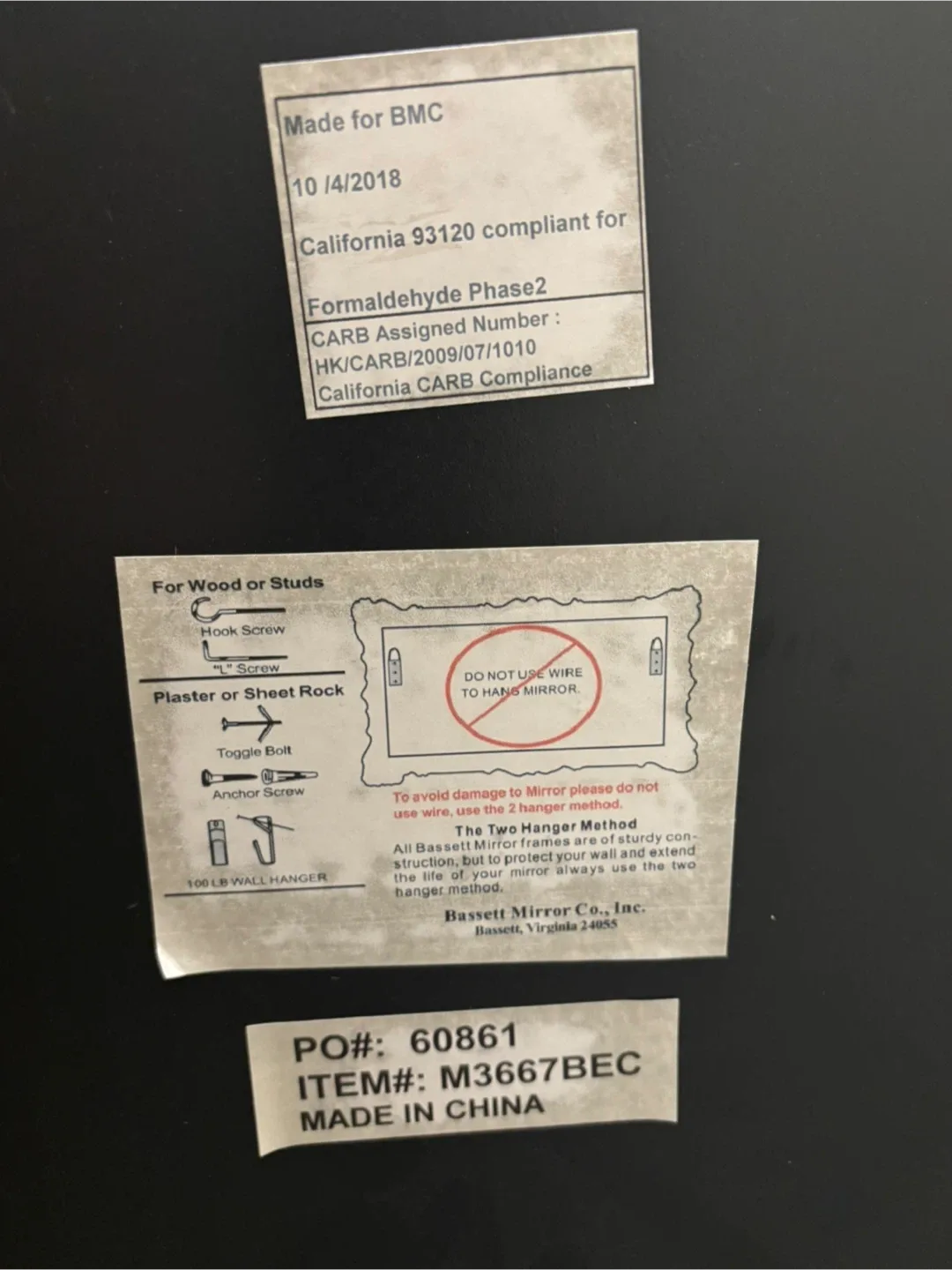 Bassett Mirror Quinn Wall Mirror image indicator(4)