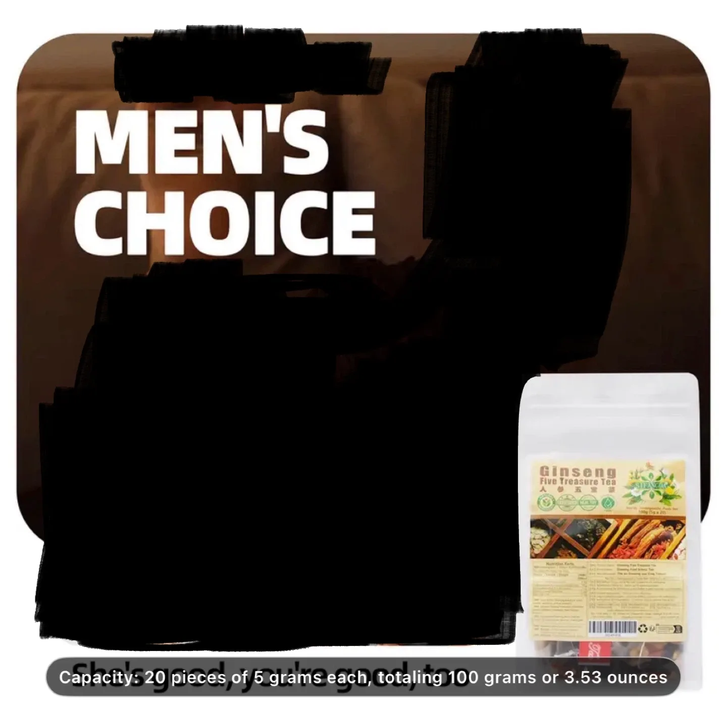 Five Treasures Ginseng Tea by SIFANGDA 100g, 5g × 20pcs image indicator(2)