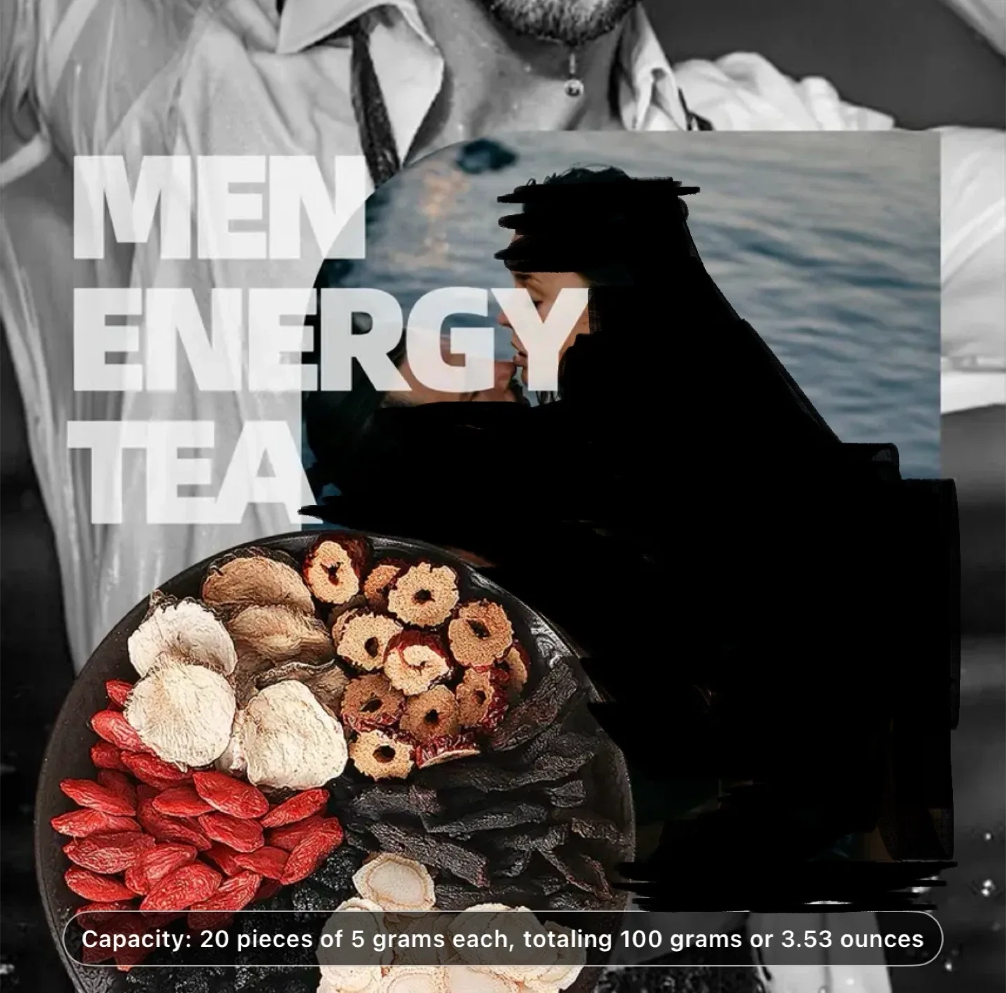 Five Treasures Ginseng Tea by SIFANGDA 100g, 5g × 20pcs