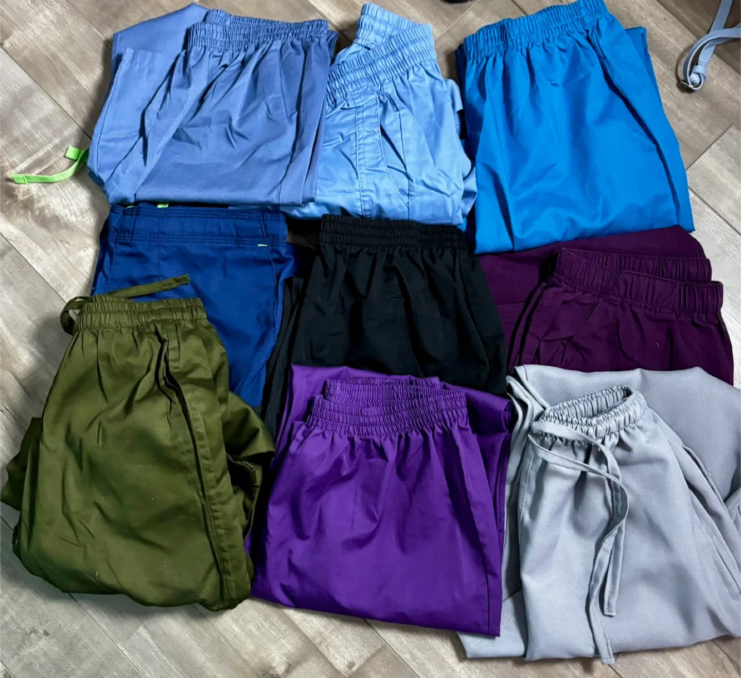 Set of Nine Solid Coloured Scrub Pants image indicator(2)