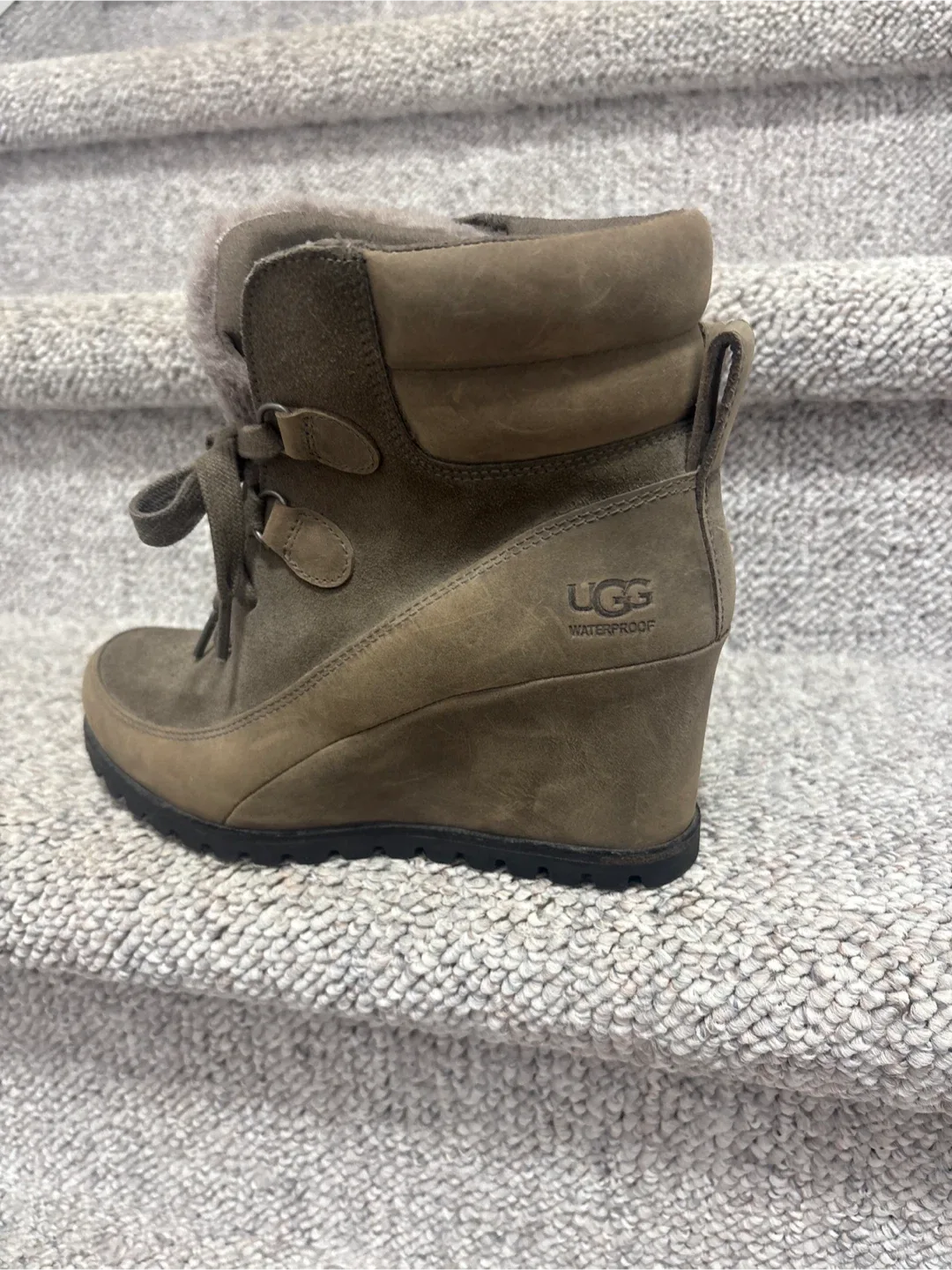 UGG Waterproof Wedge Boots. 7.5