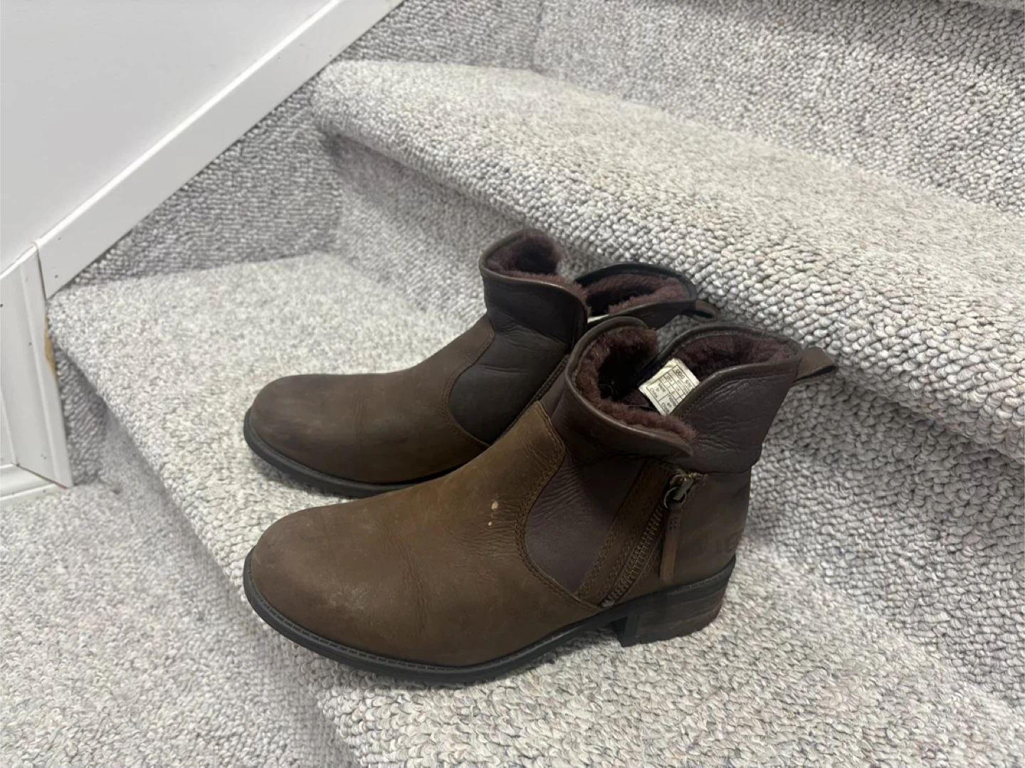 Cougar Brown Leather Ankle Boots
