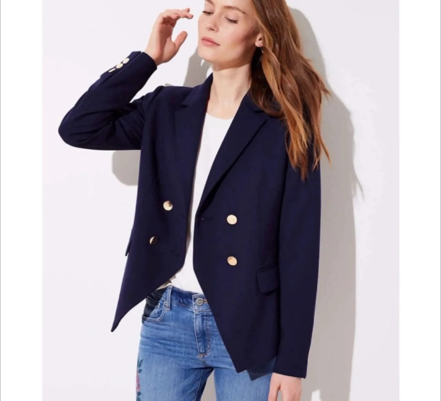 LOFT Navy Blue Blazer #Cleanout image indicator(2)