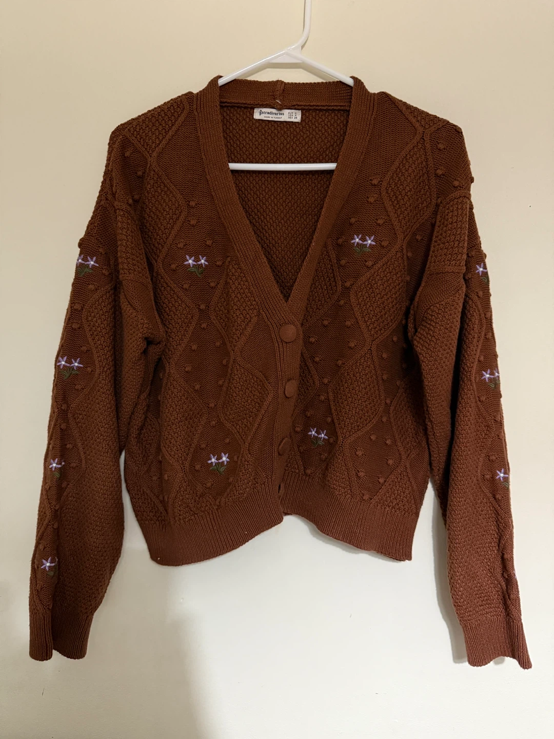 Stradivarius Brown Knit Cardigan