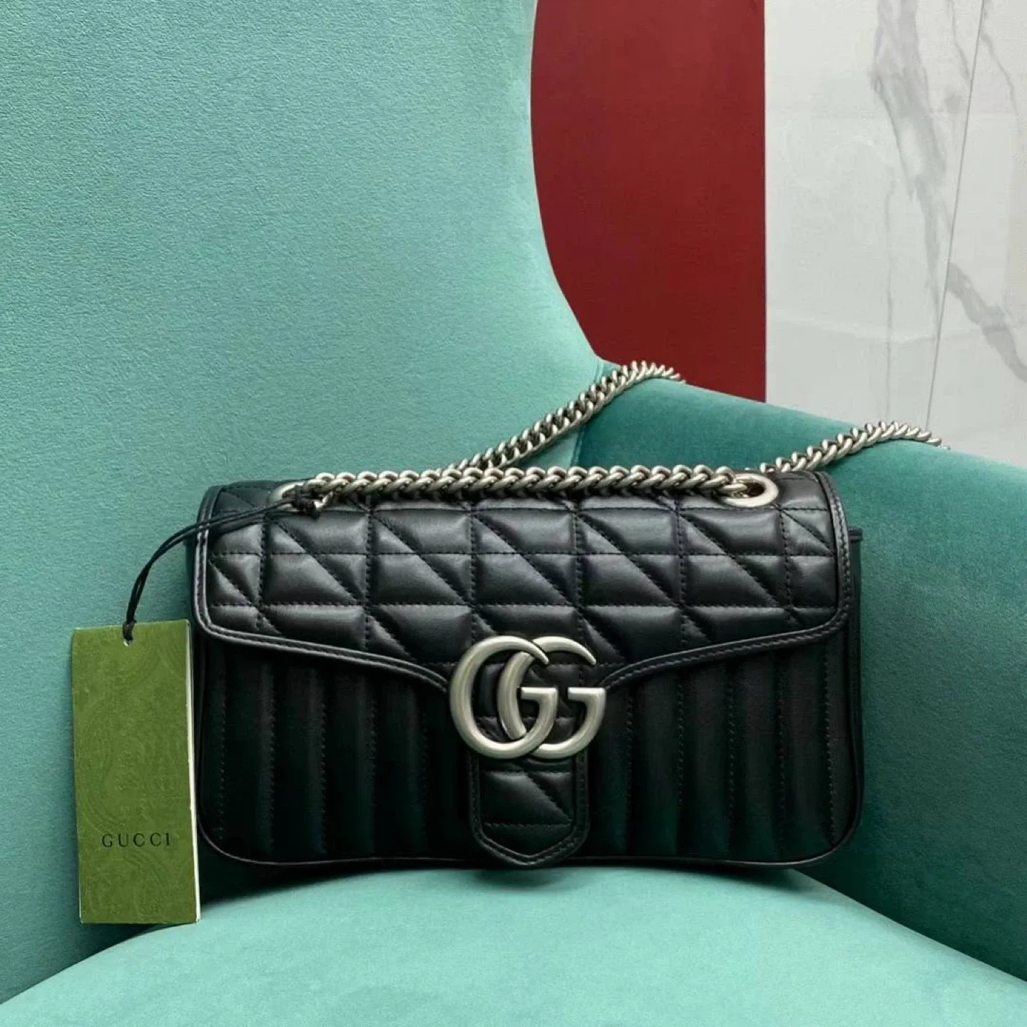 “GUCCl” Marmont Black Shoulder Bag