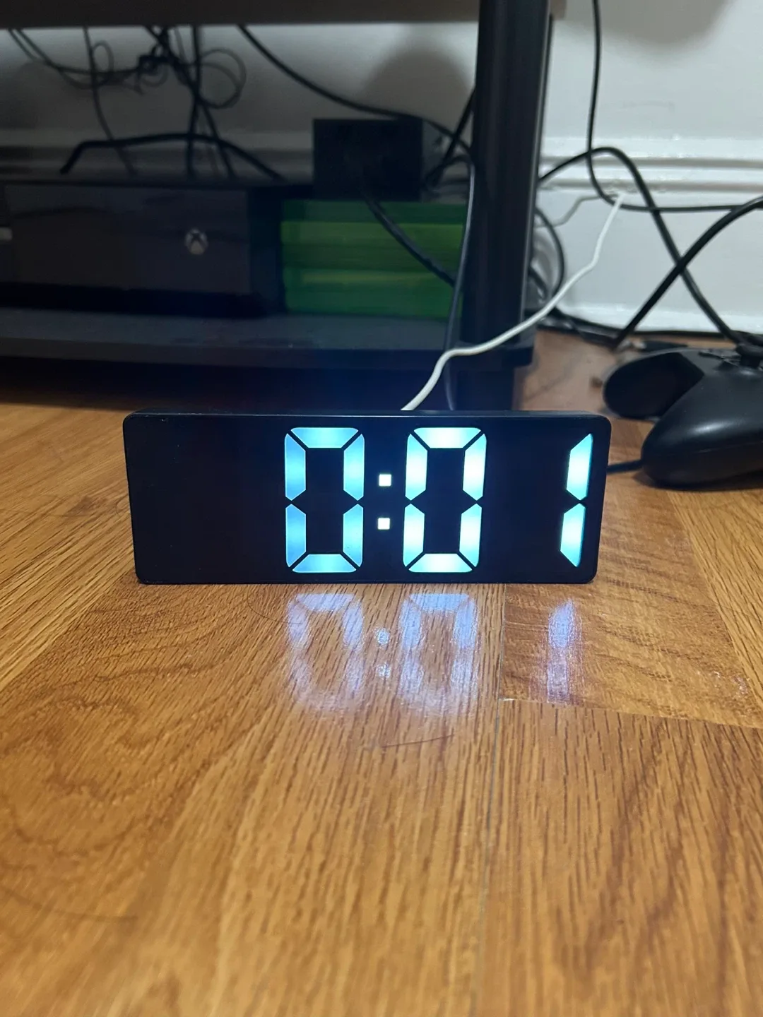 Digital LED Desk Clock – Blue Display – $5