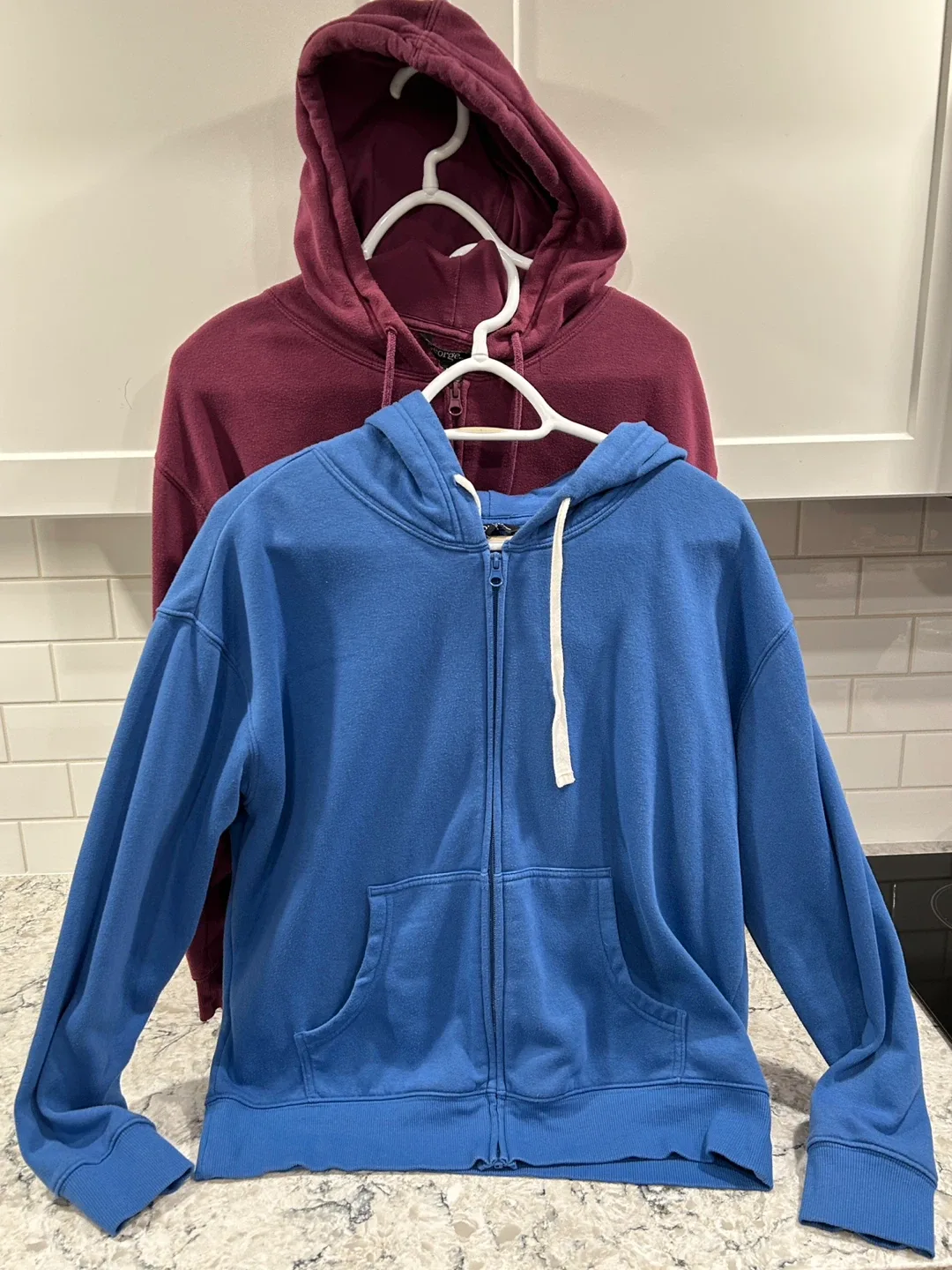 Ladies Full Zip Hoodies - Blue & Burgundy  (George)