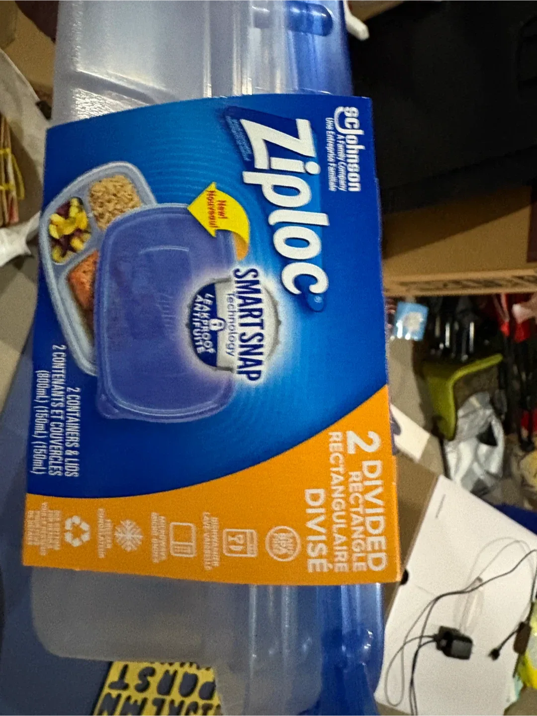 Ziploc Smart Snap Rectangular Divide Containers - New!