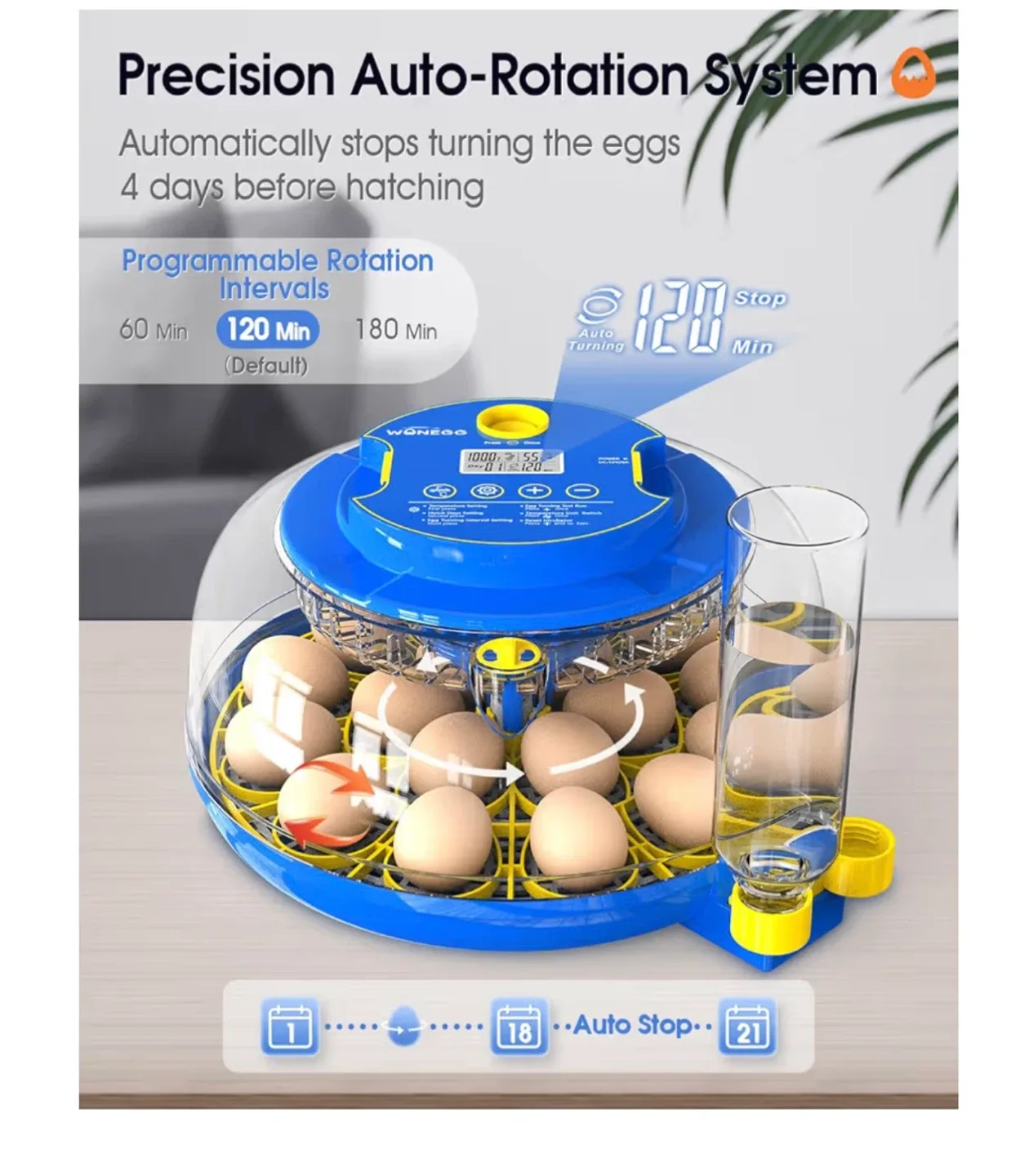 WONegg Egg Incubator with Auto Rotation image indicator(2)