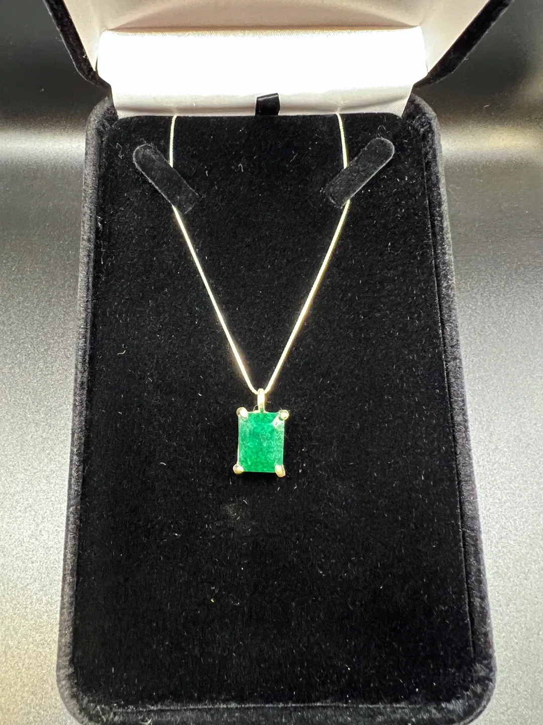 Emerald Cut Emerald Necklace