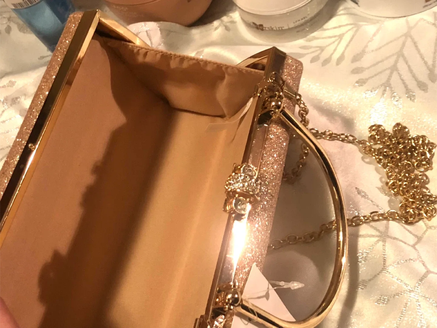 NEW Prezzo Gold Glitter Evening Clutch Bag #Cleanout image indicator(5)