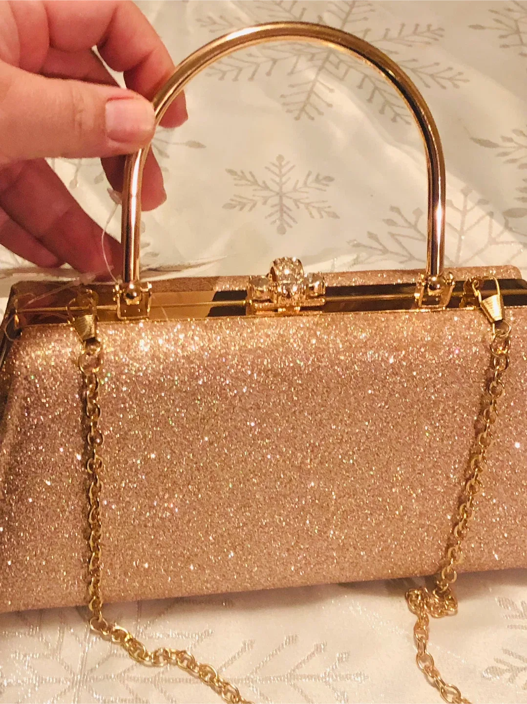 NEW Prezzo Gold Glitter Evening Clutch Bag #Cleanout