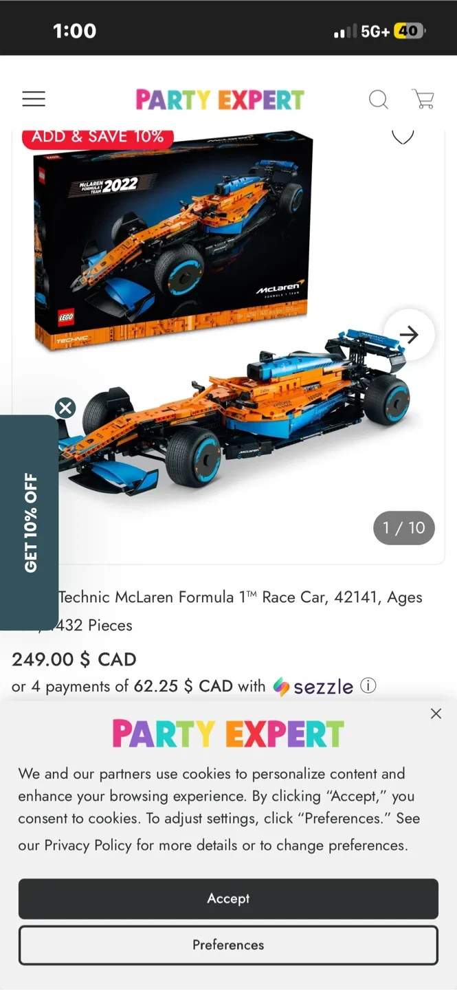 LEGO Technic McLaren Formula 1 Race Car 42141