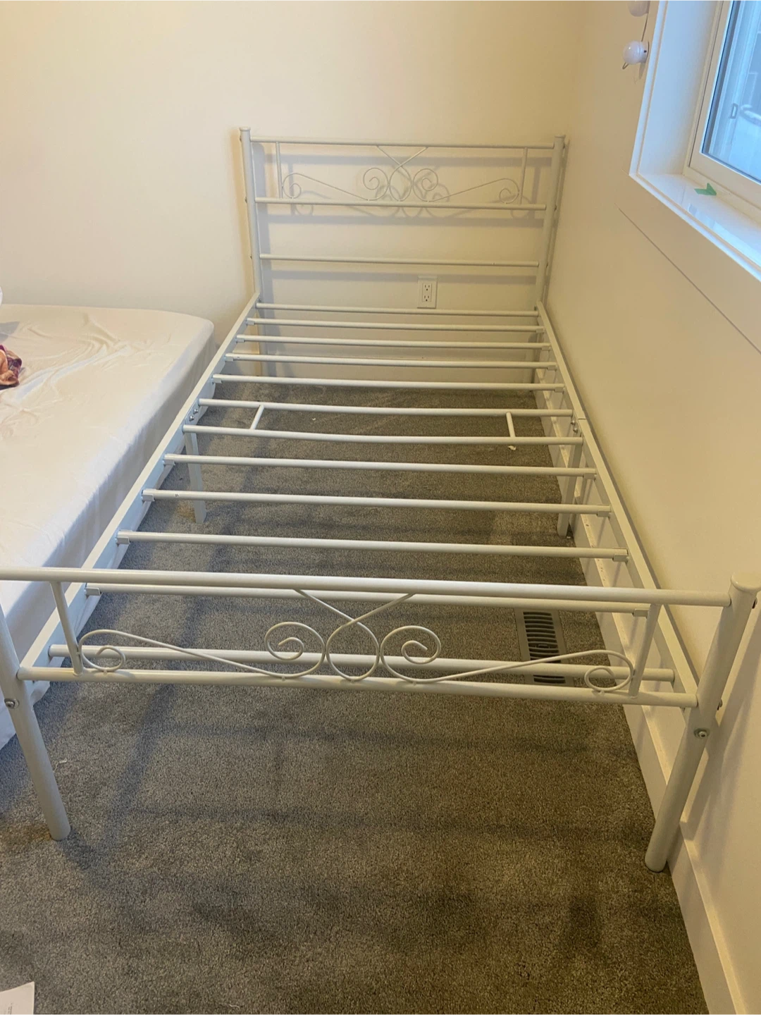 Twin White Metal Bed Frame (Two)