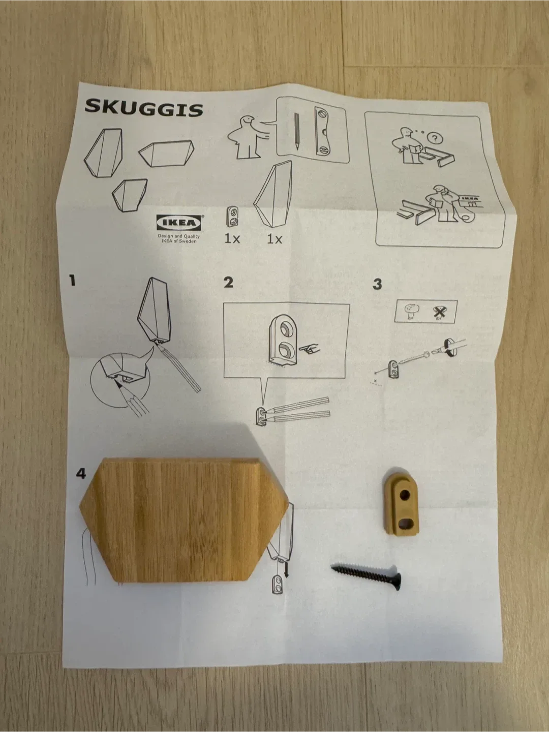 IKEA wall hook - BRAND NEW, wood, removeable image indicator(5)