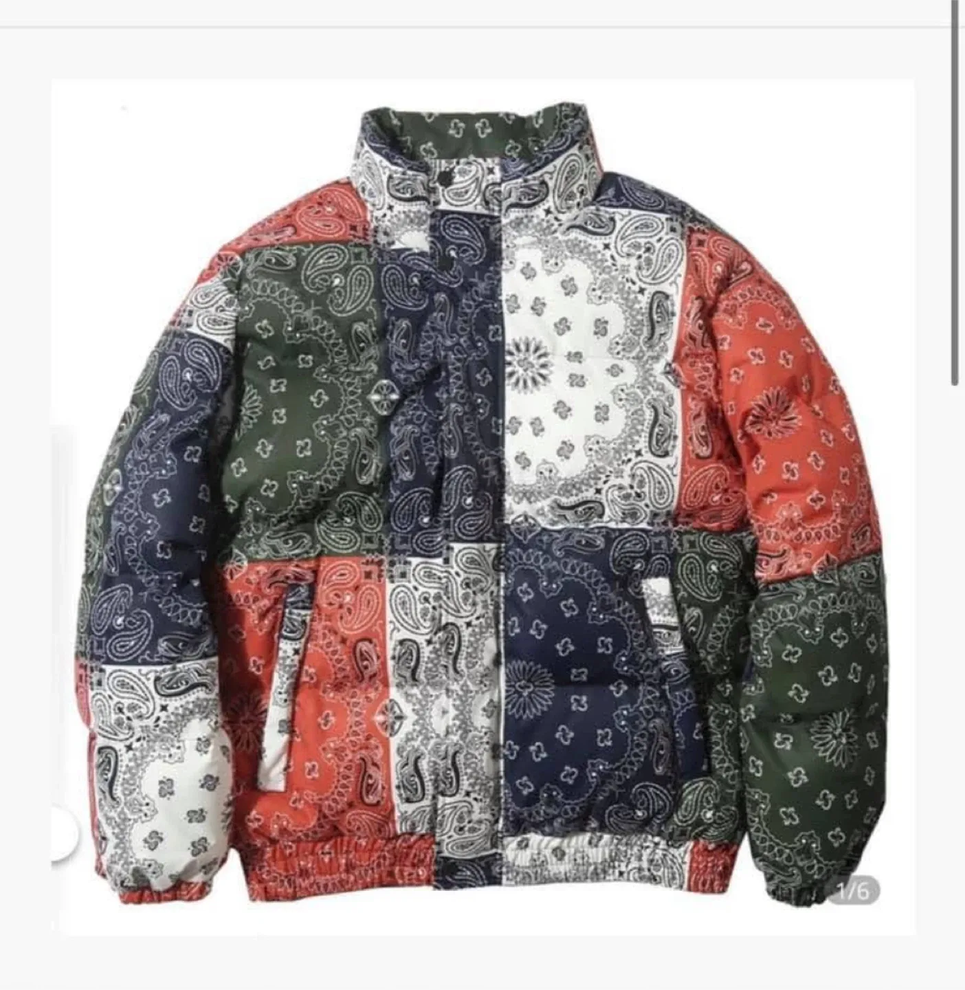 Paisley Patchwork Puffer Jacket