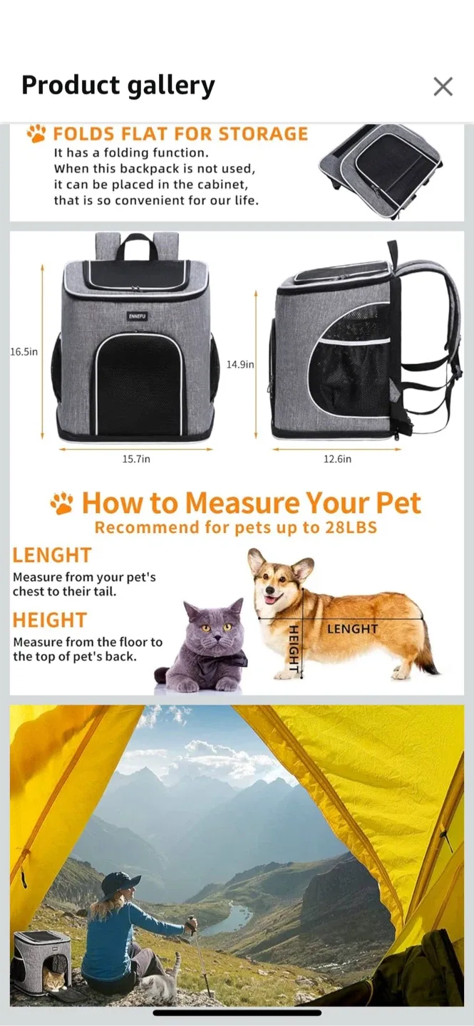 ENNEFU Pet Carrier Backpack cat dog #cashout image indicator(2)