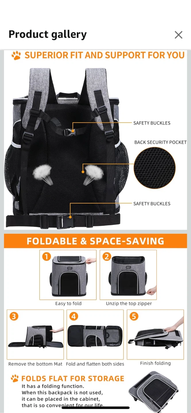 ENNEFU Pet Carrier Backpack cat dog #cashout - photo 3