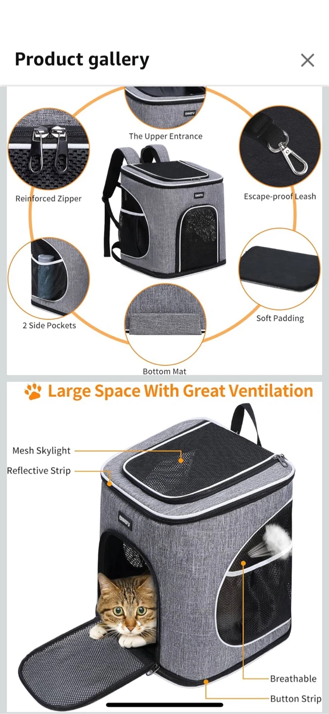 ENNEFU Pet Carrier Backpack cat dog #cashout - photo 4