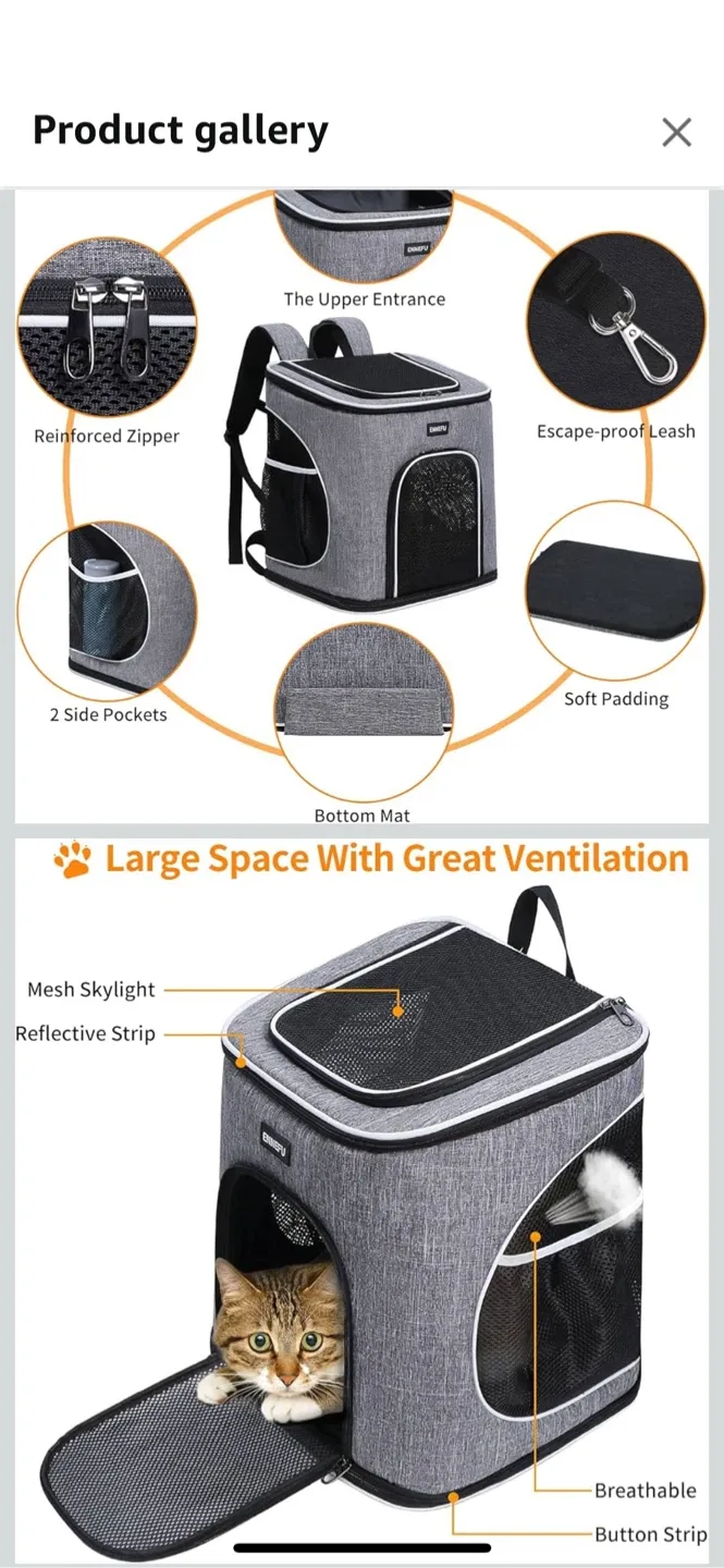 ENNEFU Pet Carrier Backpack cat dog #cashout image indicator(4)