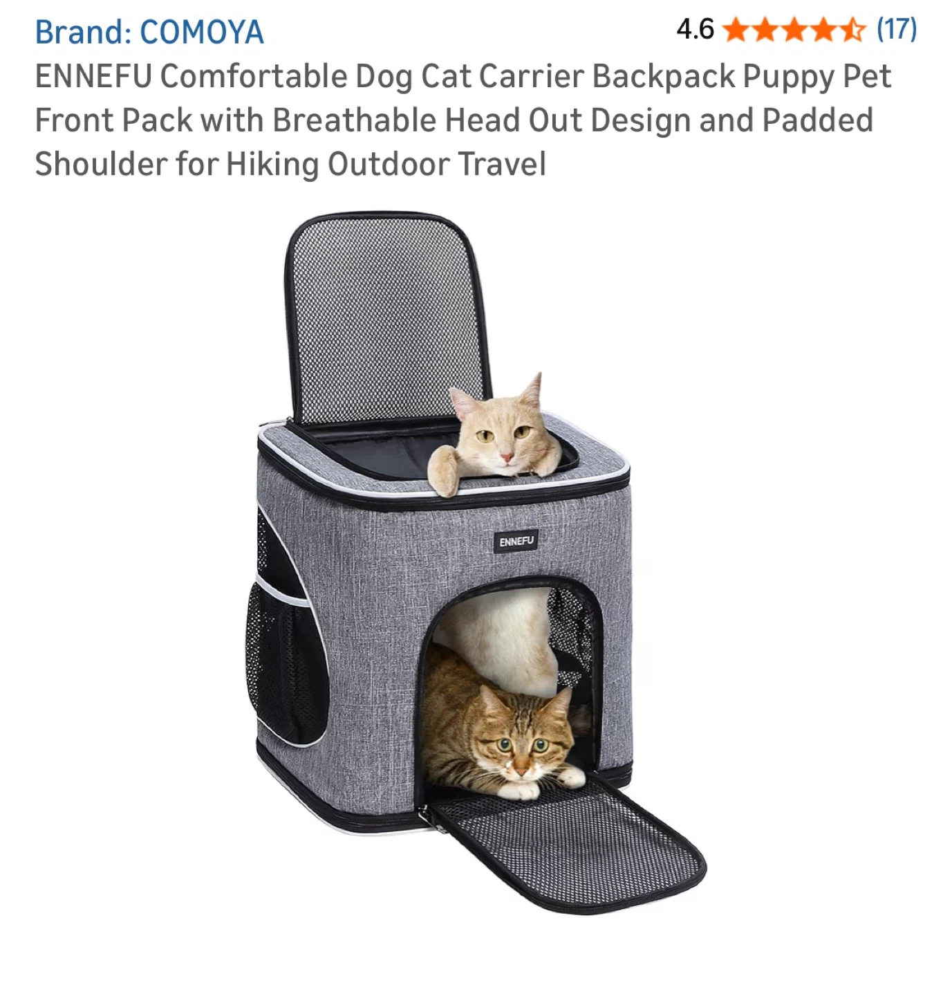 ENNEFU Pet Carrier Backpack cat dog #cashout - photo 5