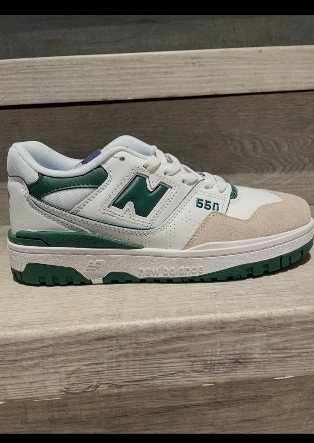 New Balance 550 White/Green Sneakers
