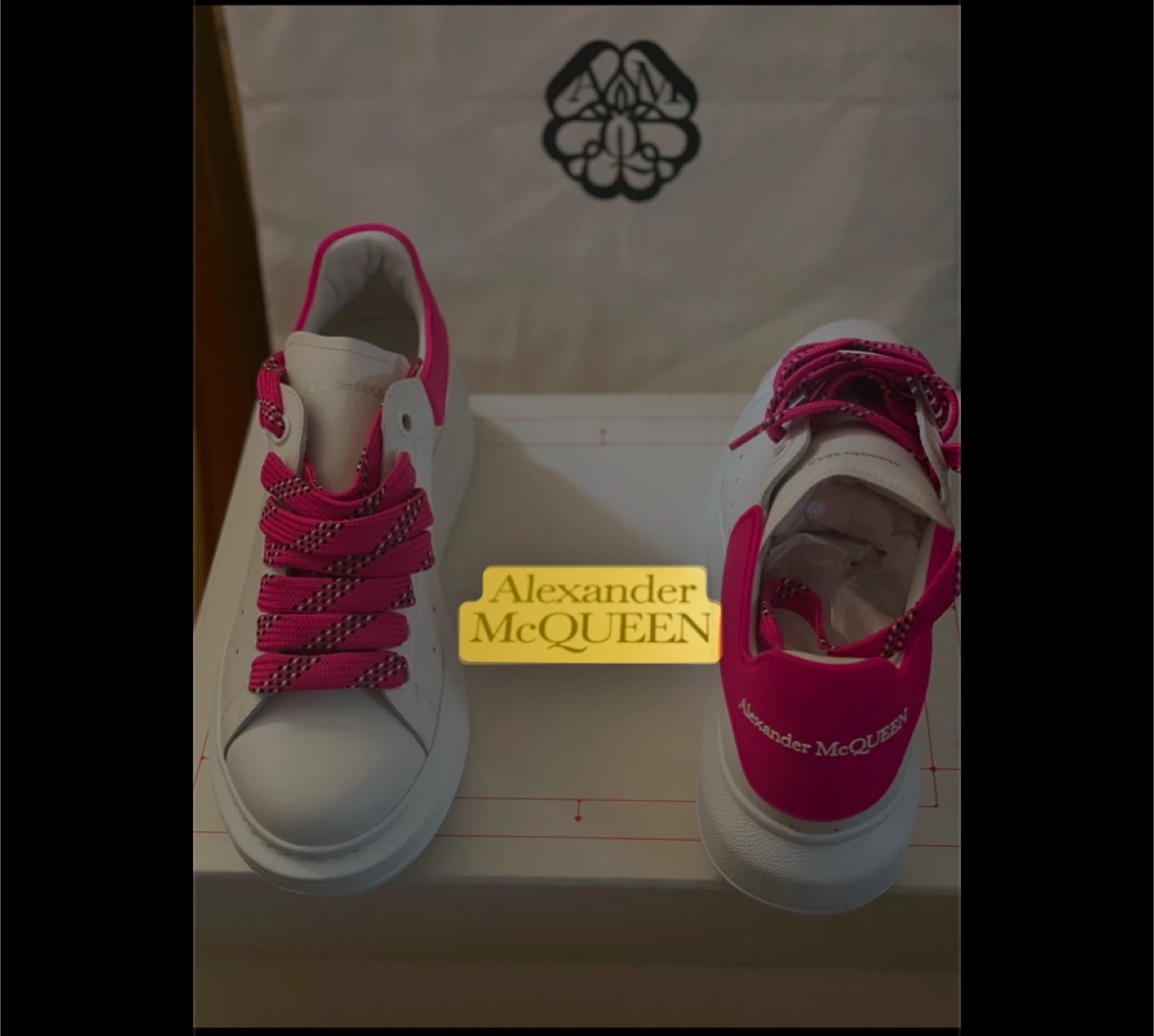 Alexander McQueen White/Pink Sneakers, Size 37 - photo 4
