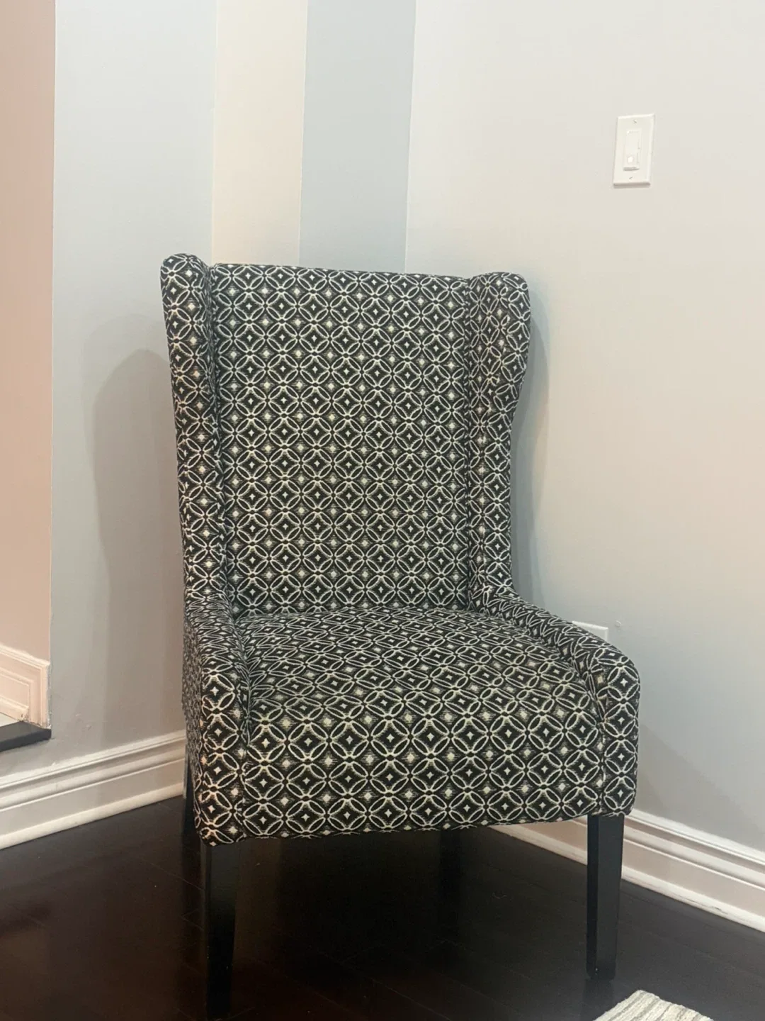 Patterned Accent Wingback Chair