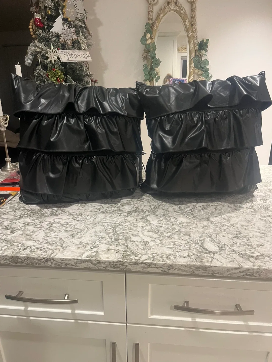 Black Pleather Pillows image indicator(2)