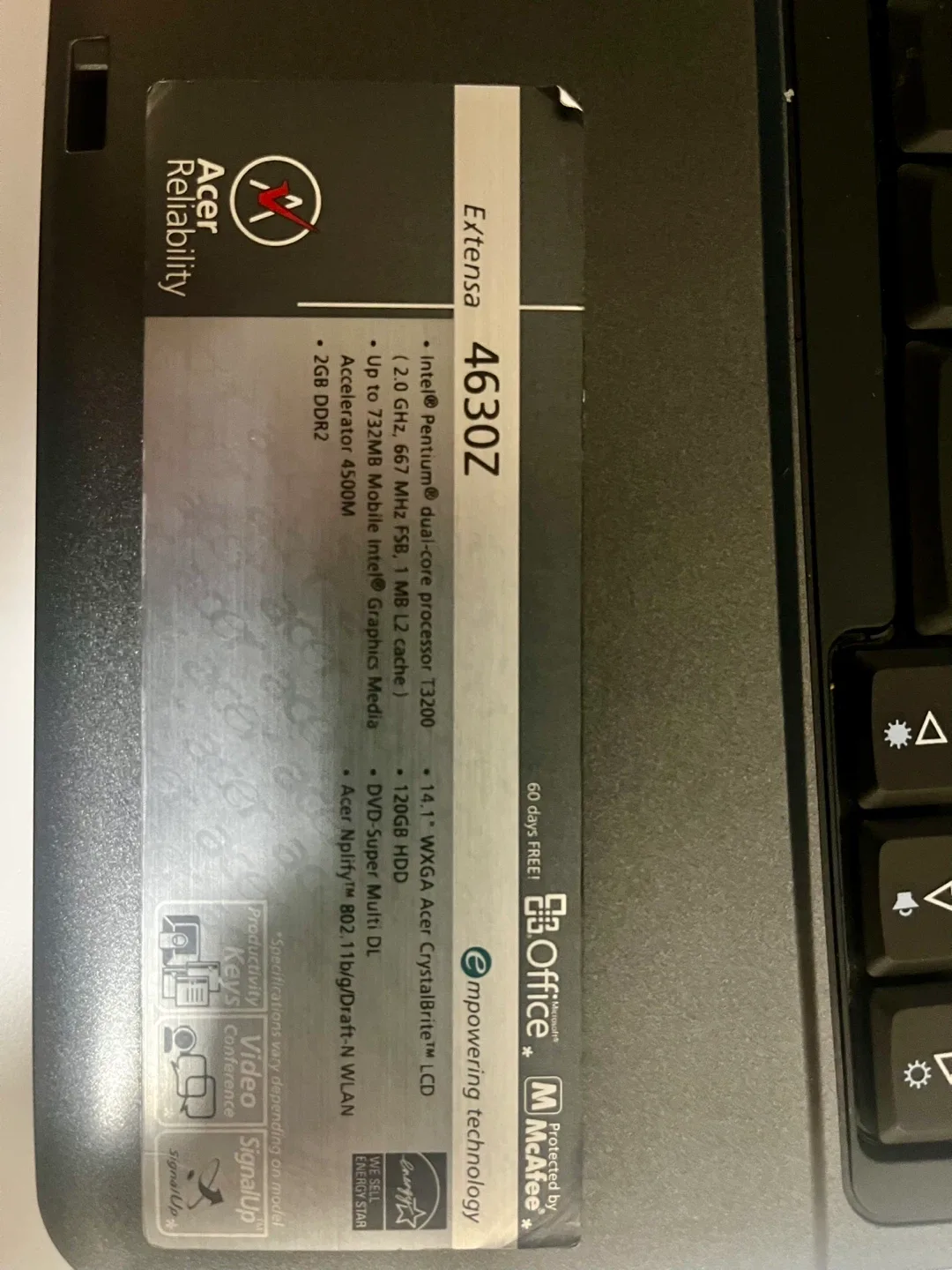 Acer Extensa 4630Z Laptop image indicator(4)