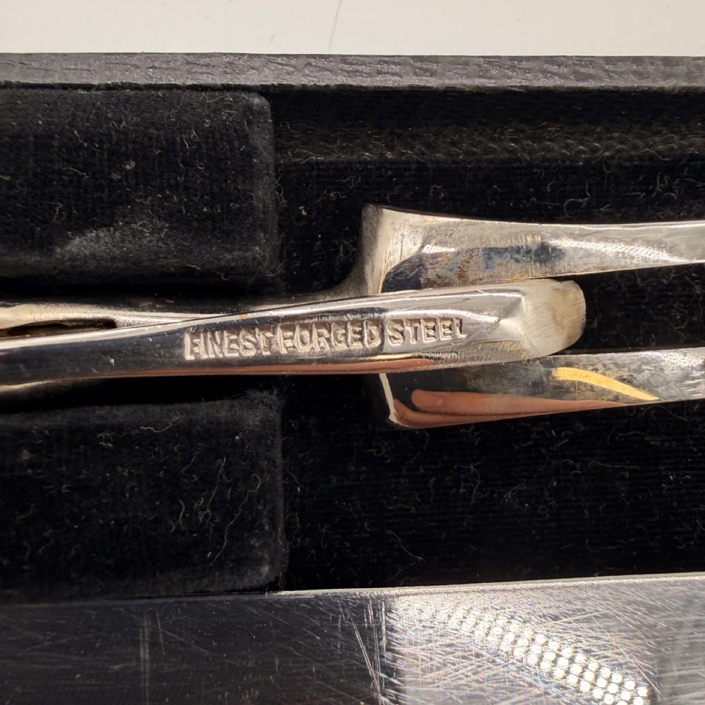 Vintage Birks EB Stag Handle 3-Piece Carving Set with Case - photo 4
