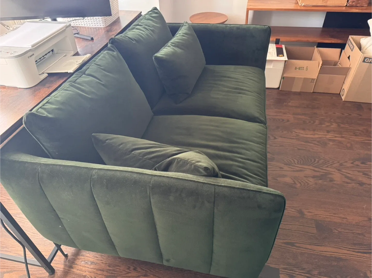 Green Velvet Loveseat Sofa