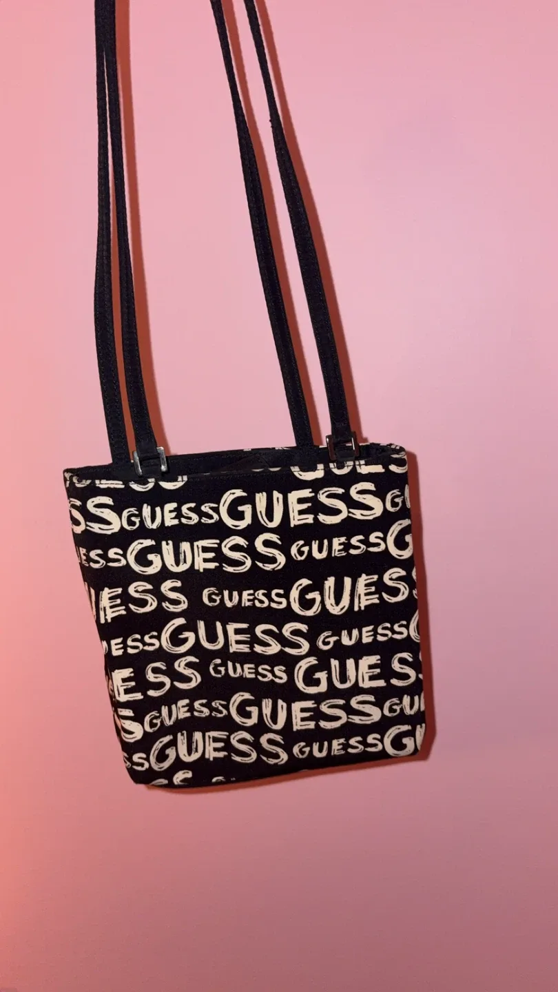 Guess Black & White Mini Tote Bag