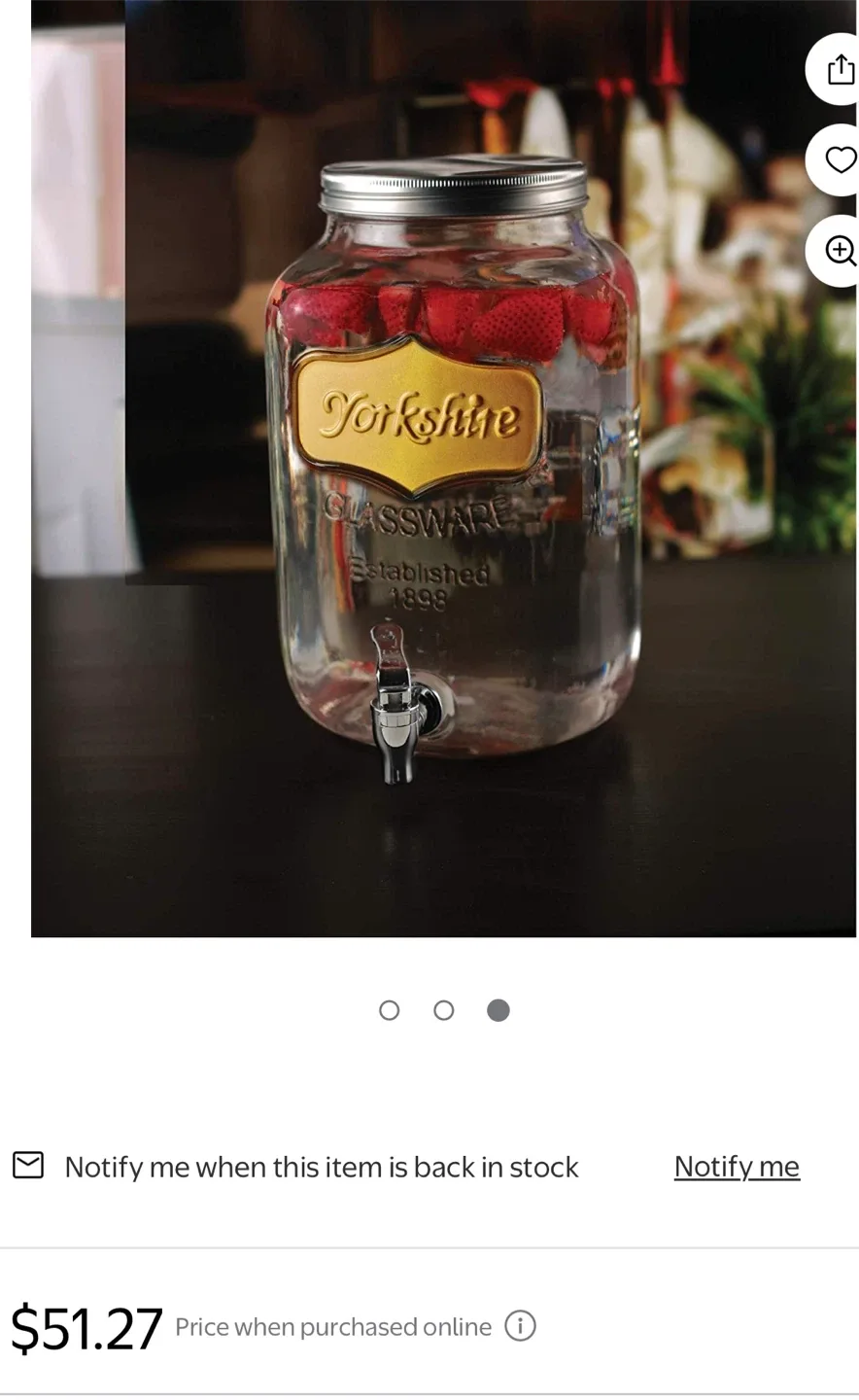 Yorkshire 2-Gallon Glass Beverage Dispenser