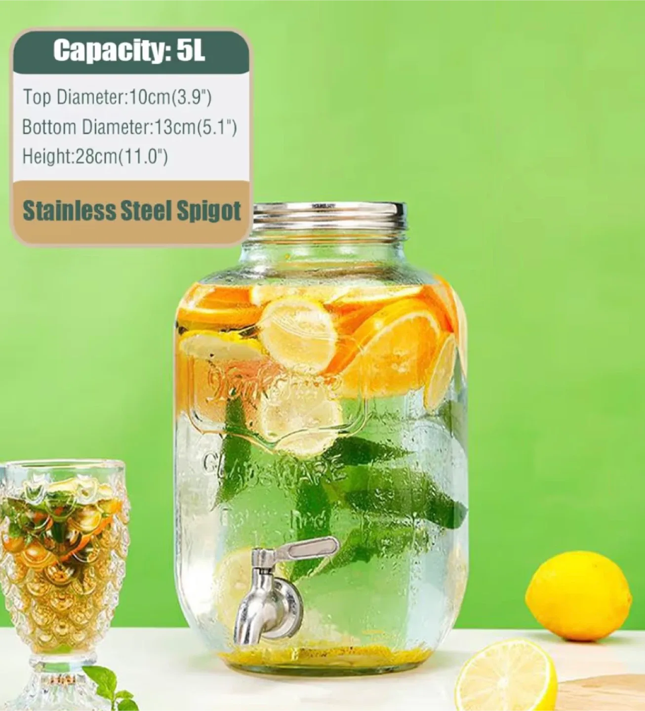 Yorkshire 2-Gallon Glass Beverage Dispenser image indicator(4)