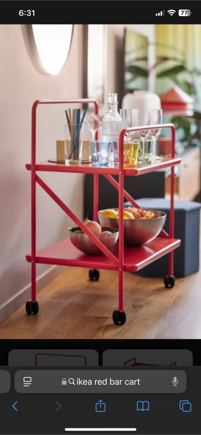 IKEA Red Bar Cart