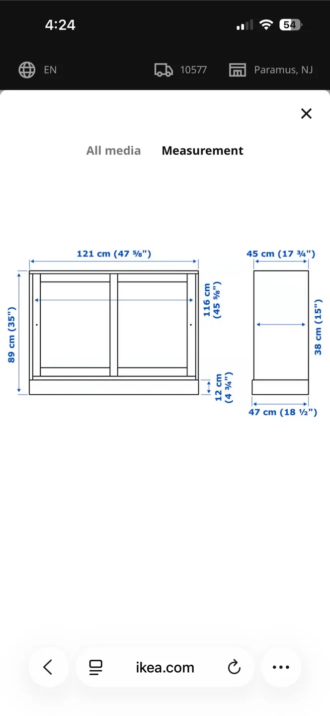 IKEA HAVSTAe Sideboard, white, 47 5/8x18 1/2x35 " image indicator(3)