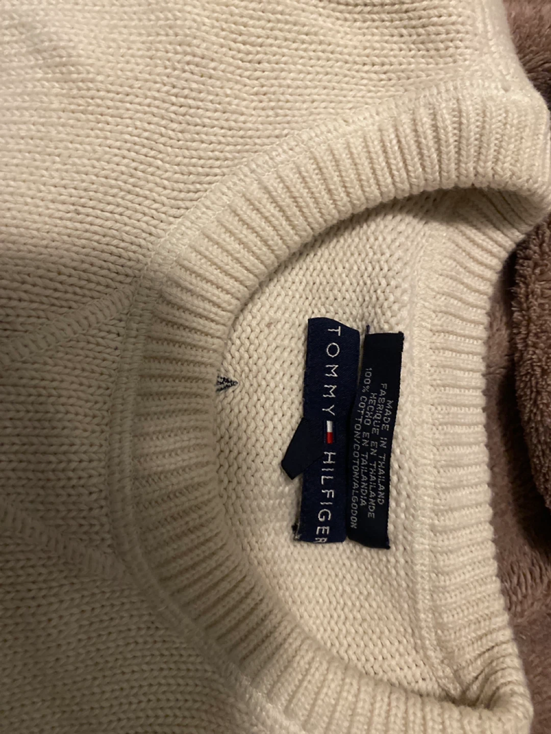 Tommy Hilfiger Cream Cotton Sweater - photo 2