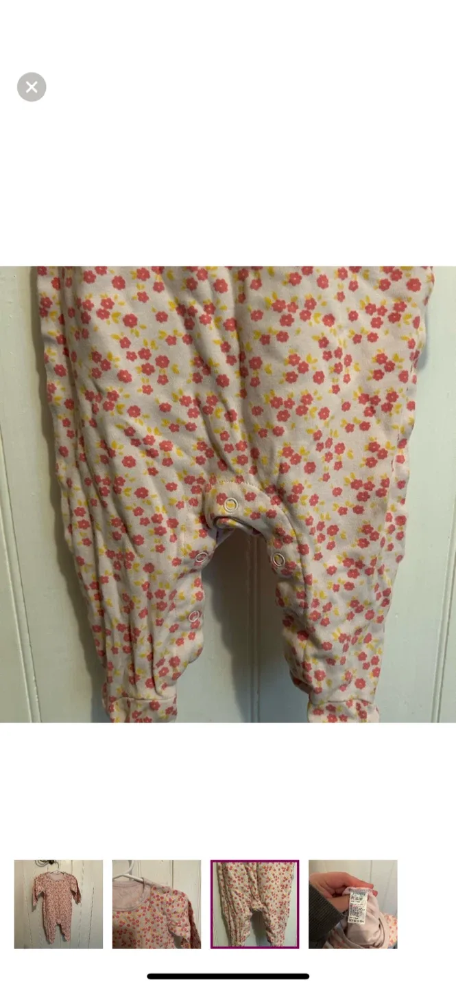 Juniors Floral Baby Onesie 6-12 Months image indicator(3)