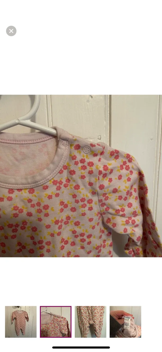 Juniors Floral Baby Onesie 6-12 Months image indicator(2)