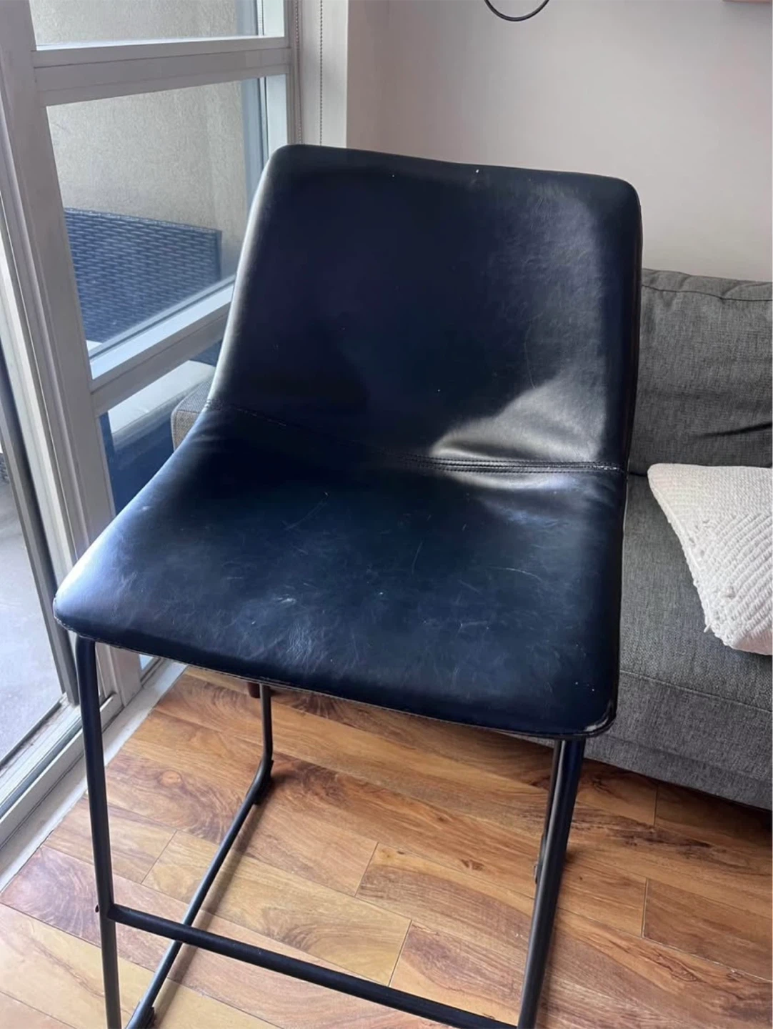 Black Faux Leather Bar Stools - photo 4