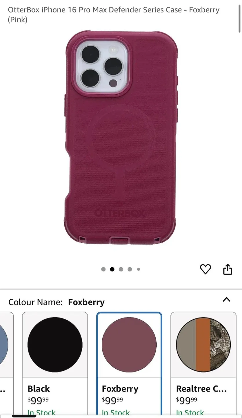 New! OtterBox iPhone 16 Pro Max Defender Case - Foxberry image indicator(2)