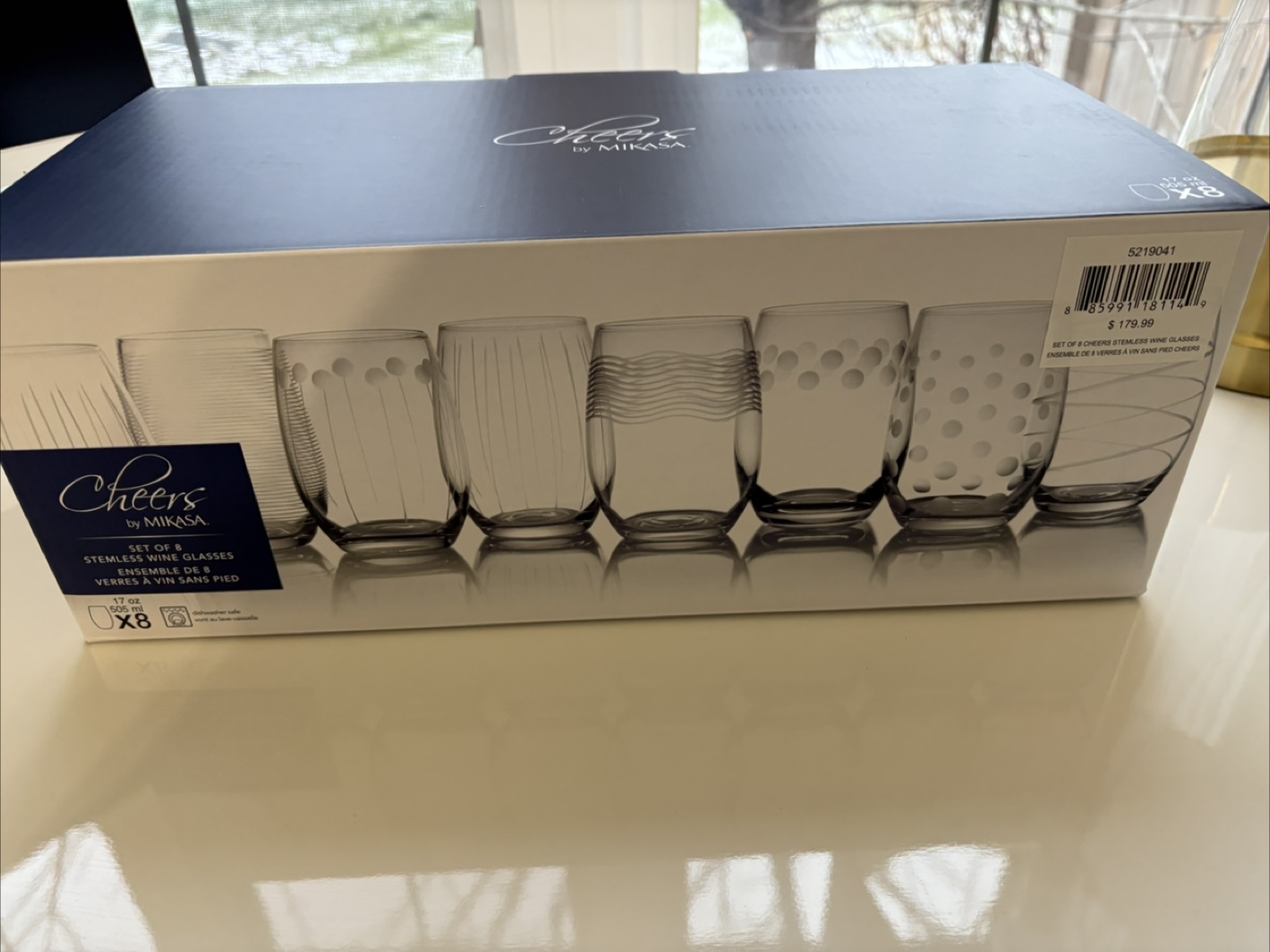 MIKASA CHEERS 8 Stemless wine glasses BNIB - photo 3