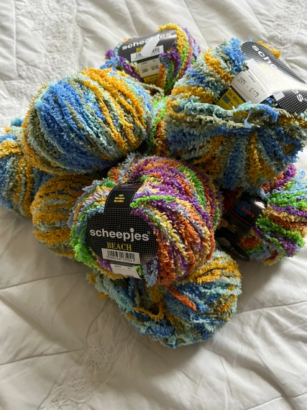 Yarn for knitting or crochet.