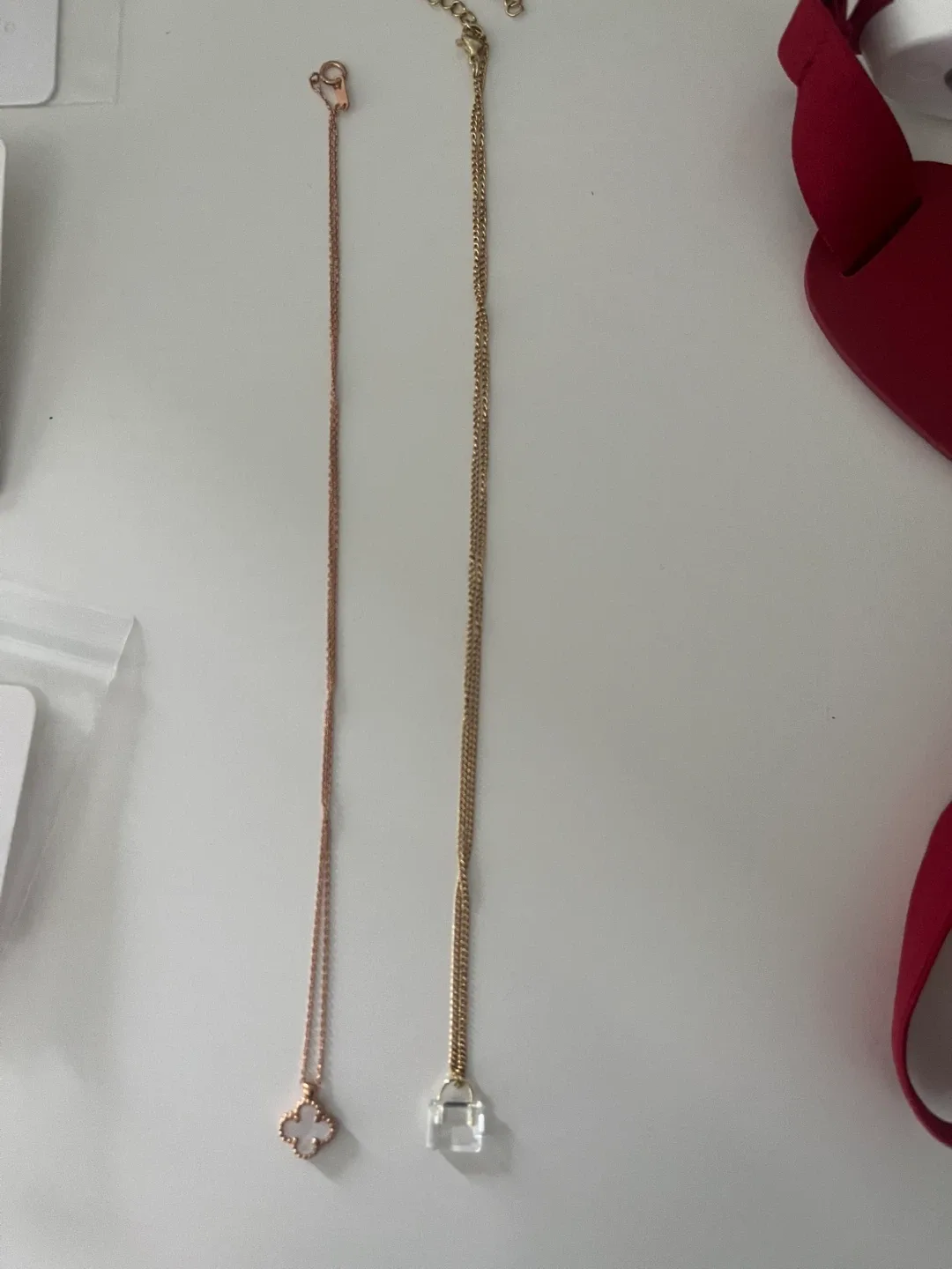 Two Necklaces: Flower & Square Pendant image indicator(3)